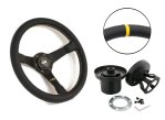 Set Luisi Mirage Sportlenkrad Leder schwarz geschüsselt & Nabe Saab 9000 1985-1998 W6405